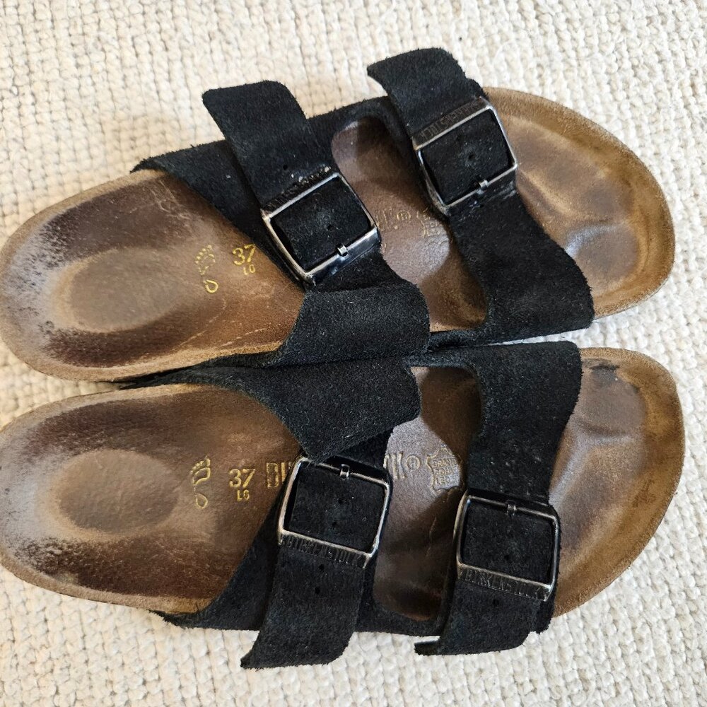 Birkenstock Black Suede Sandals